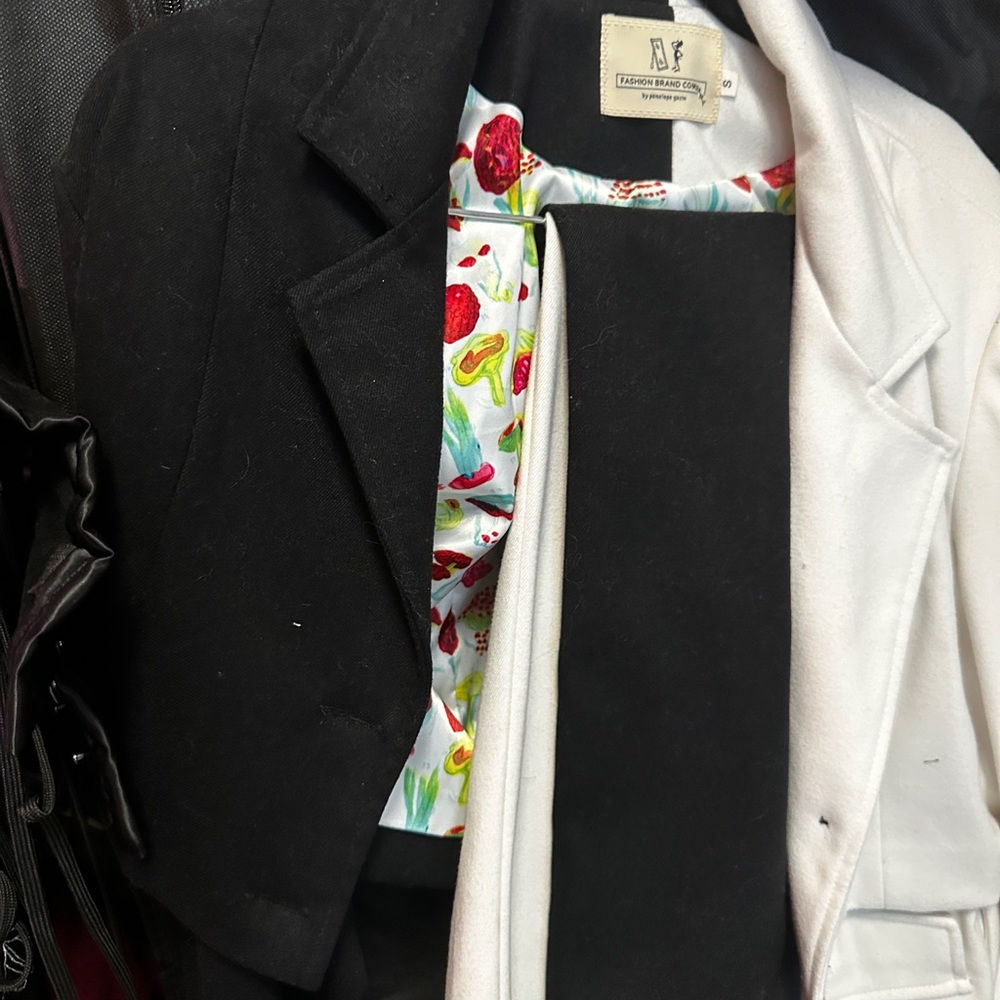 FBC Two-Tone Black and White Blazer with mushroom lining